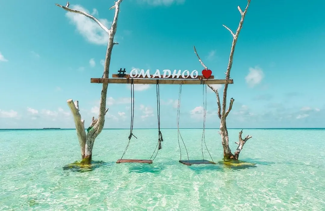 Vista aérea de la isla Omadhoo